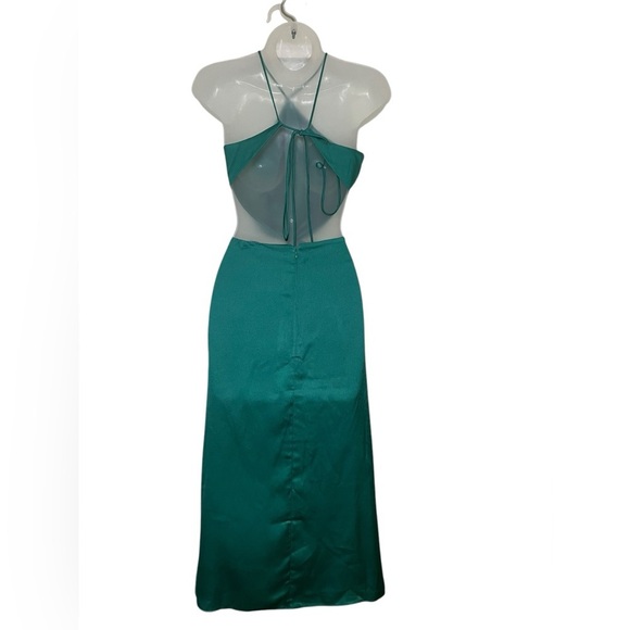 Fame And Partners New NWT Green Backless Demeter Midi Dress Size 12 - Picture 5 of 8